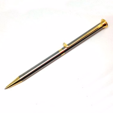 Gun Metal Golf Pen with Gold Accent
