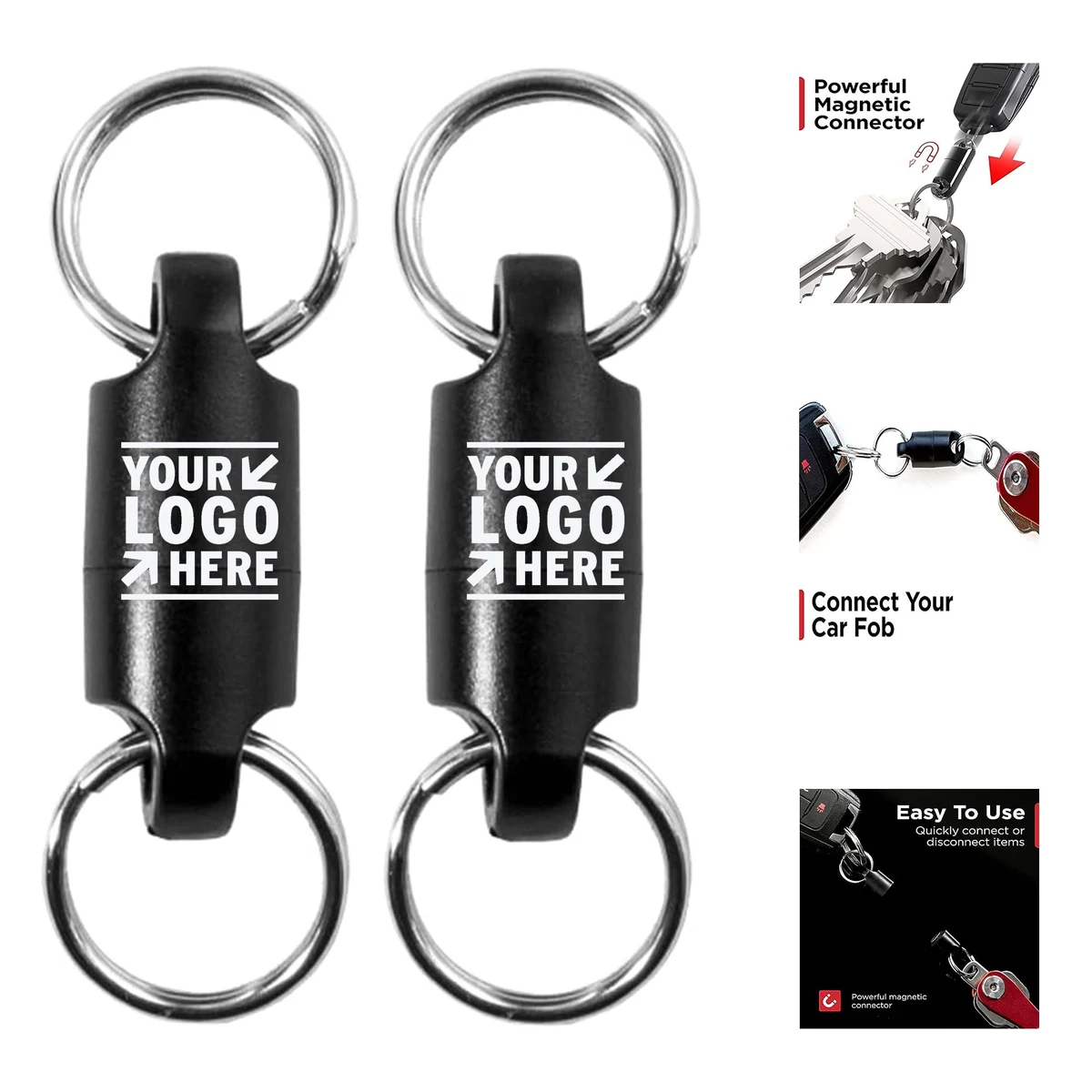 Quick Release Detachable Pull Apart Disconnect Swivel Connector Keychain Accessory With Key Ring 1