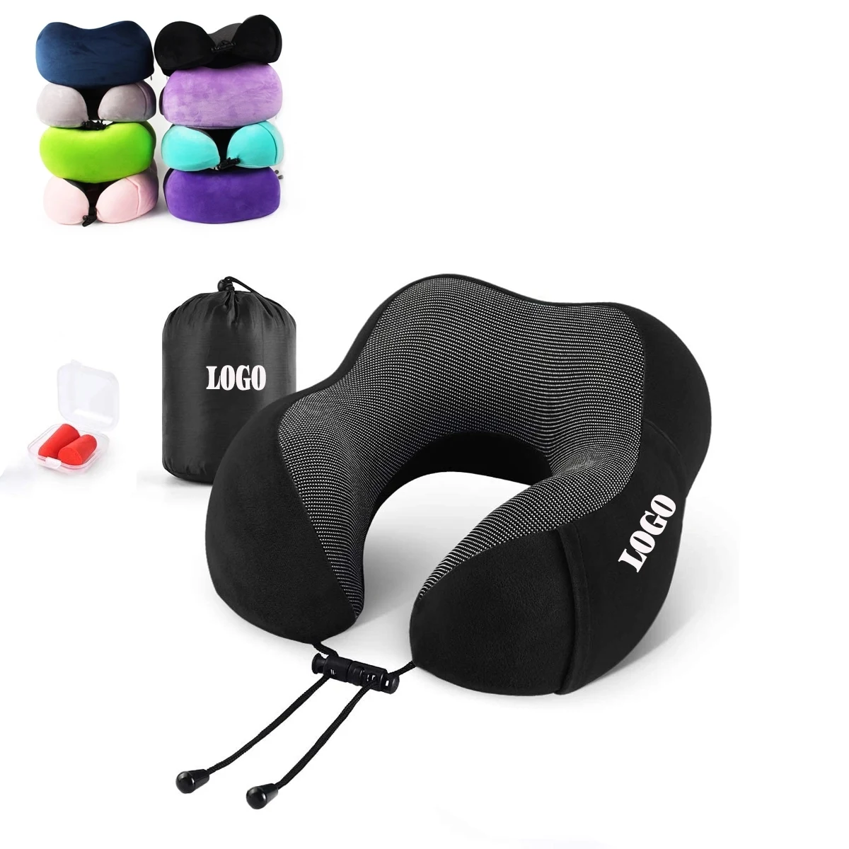 Travel Pillow with Storage Bag and Earplugs 1