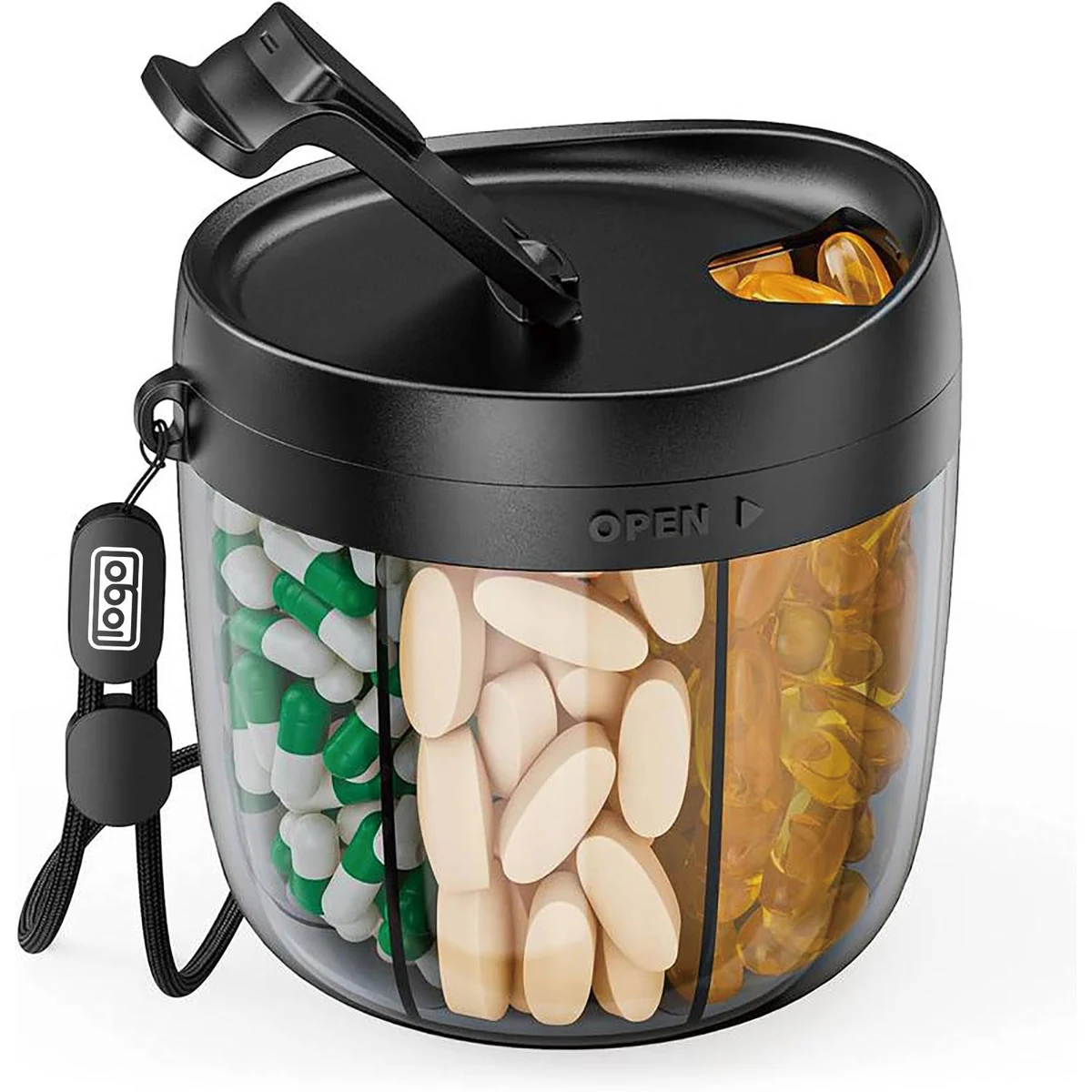 Multi Compartment Travel Portable Pill Dispenser 1