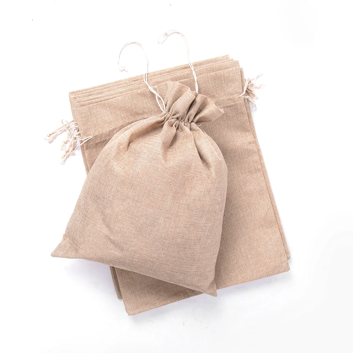 19 5/8" X 15 3/4" Burlap Drawstring Bag 1