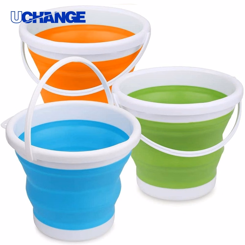 Custom Medium Foldable Portable Silicone Bucket for Travel