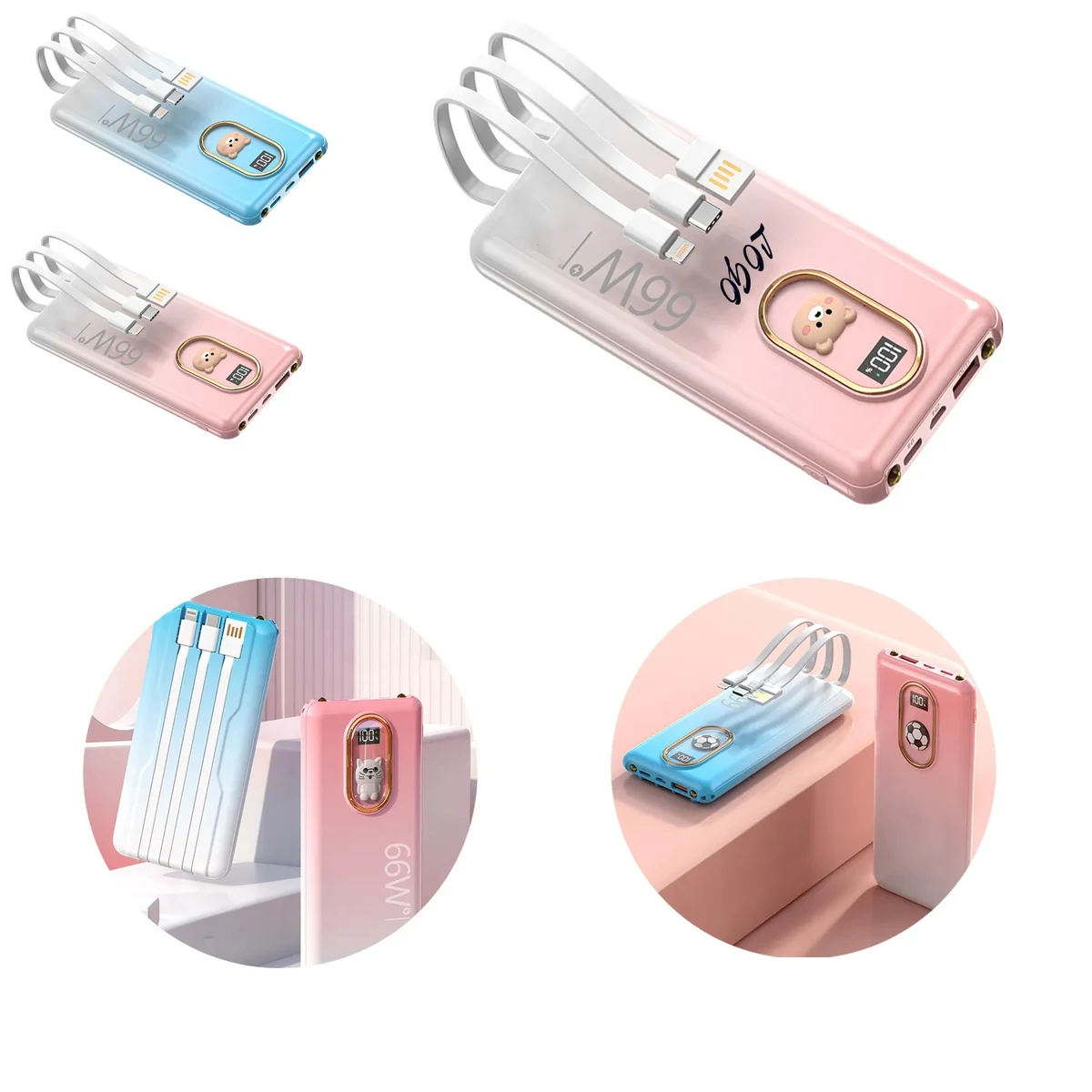 Portable Power Bank With LED Light 1