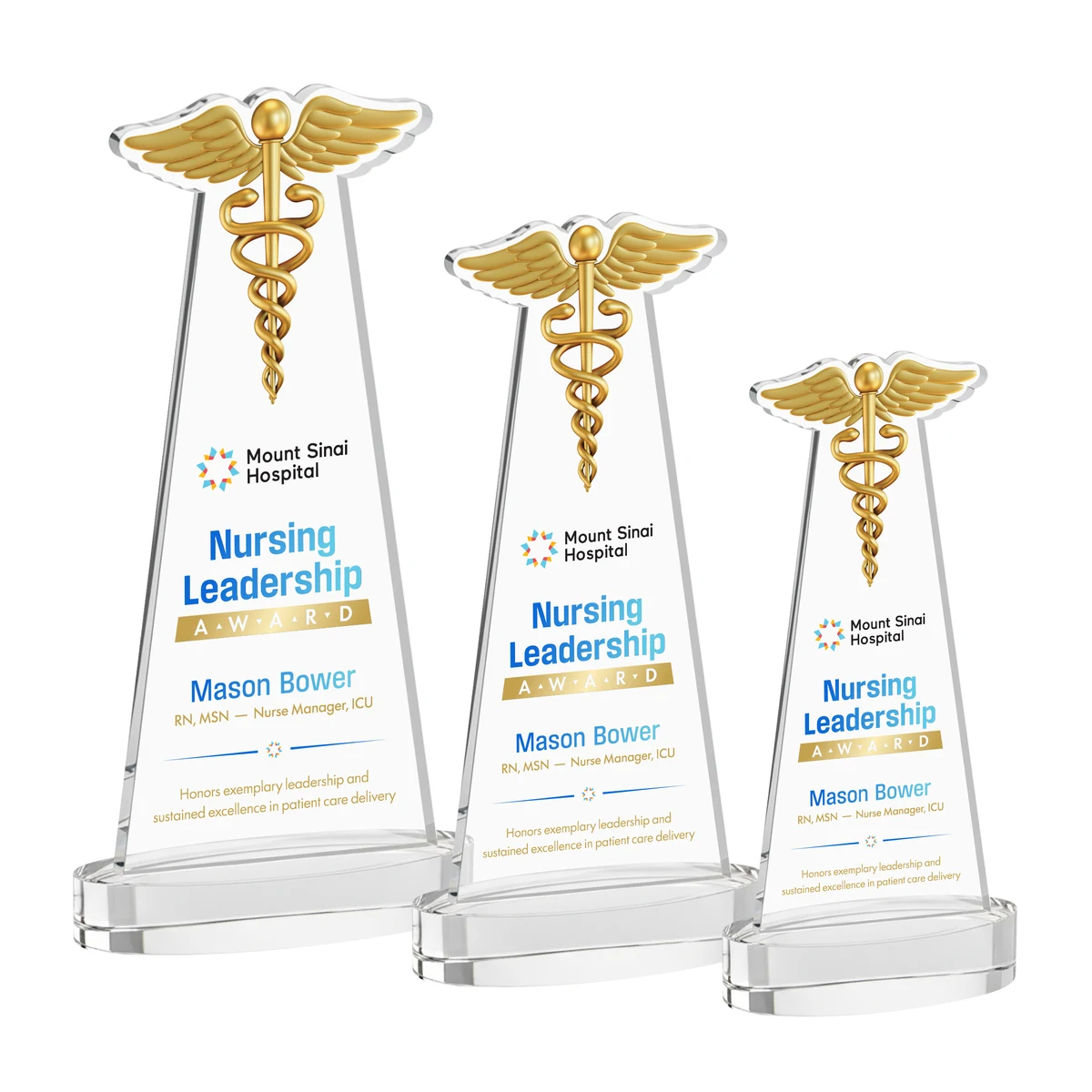 Caduceus VividPrint™ Award on Alberton Base - Clear 1