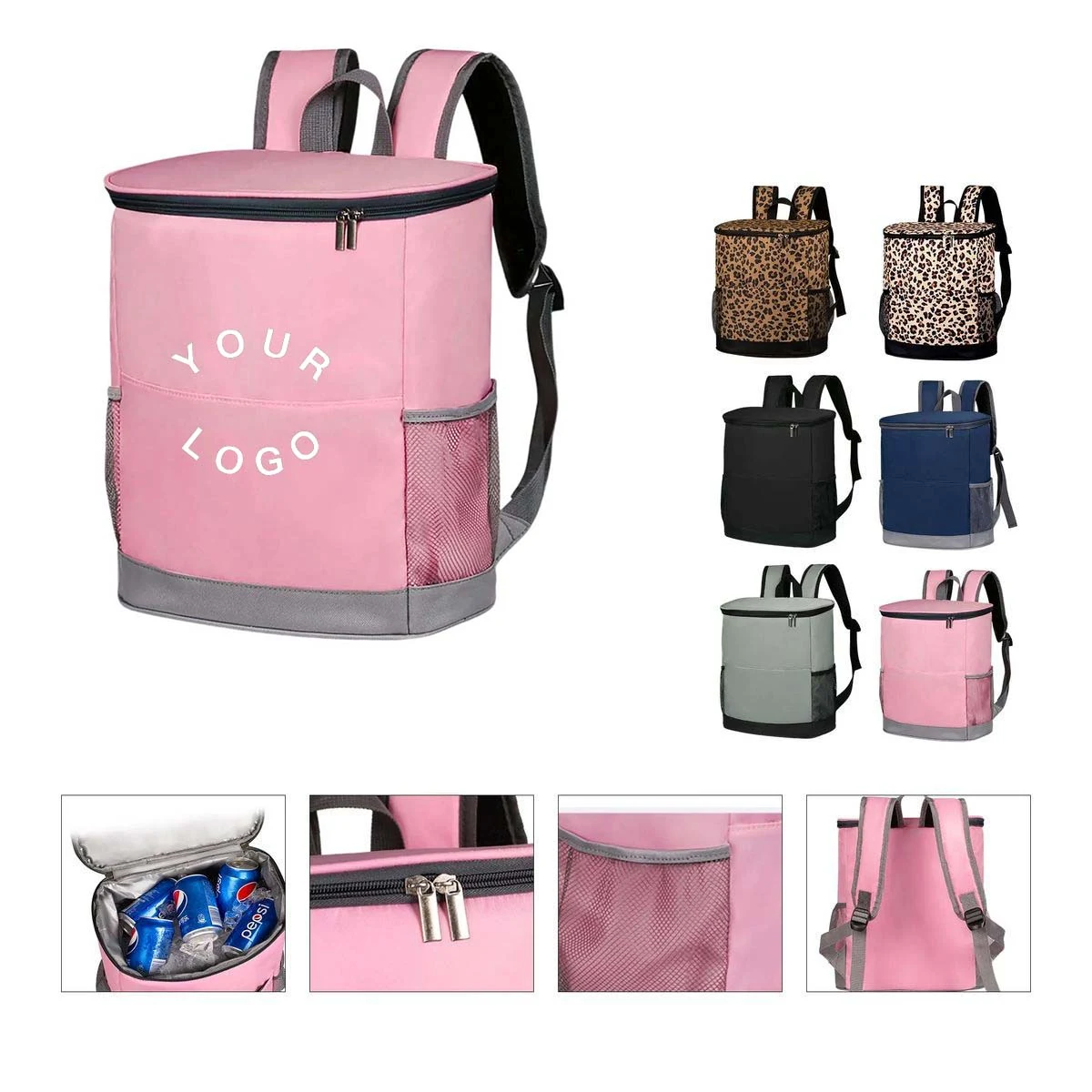 Insulated Backpack Bag with Front Pocket and Side Mesh 1