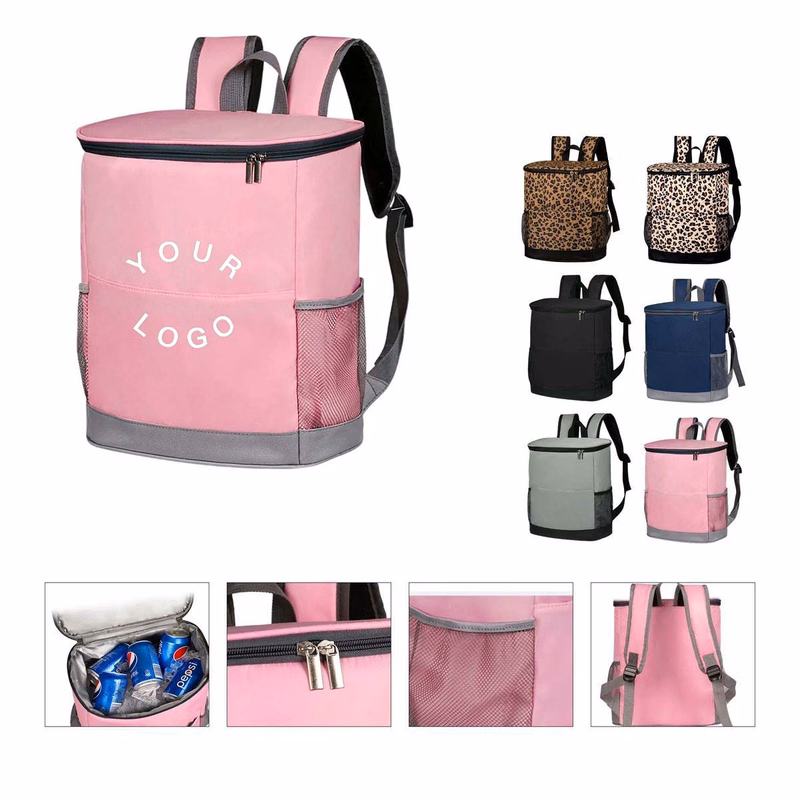 Insulated Backpack Bag with Front Pocket and Side Mesh