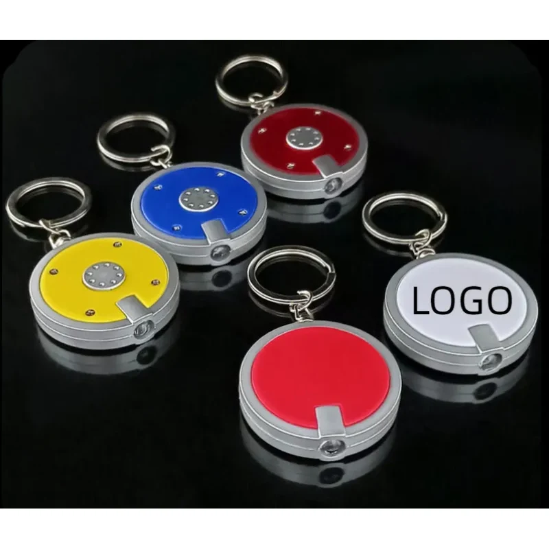 Deluxe coaster shape round mini flashlight keychain 1