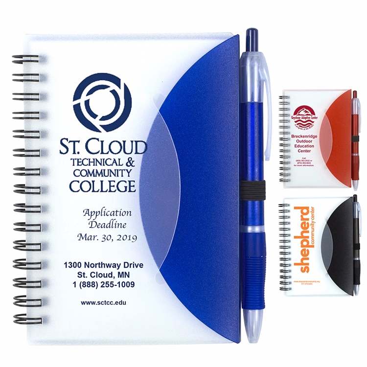 "CUPERTINO" Stylish Spiral Notepad Notebook with Matching Color Pen