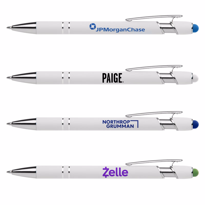 Stylus-3062 White Ballpoint Soft Touch Pens