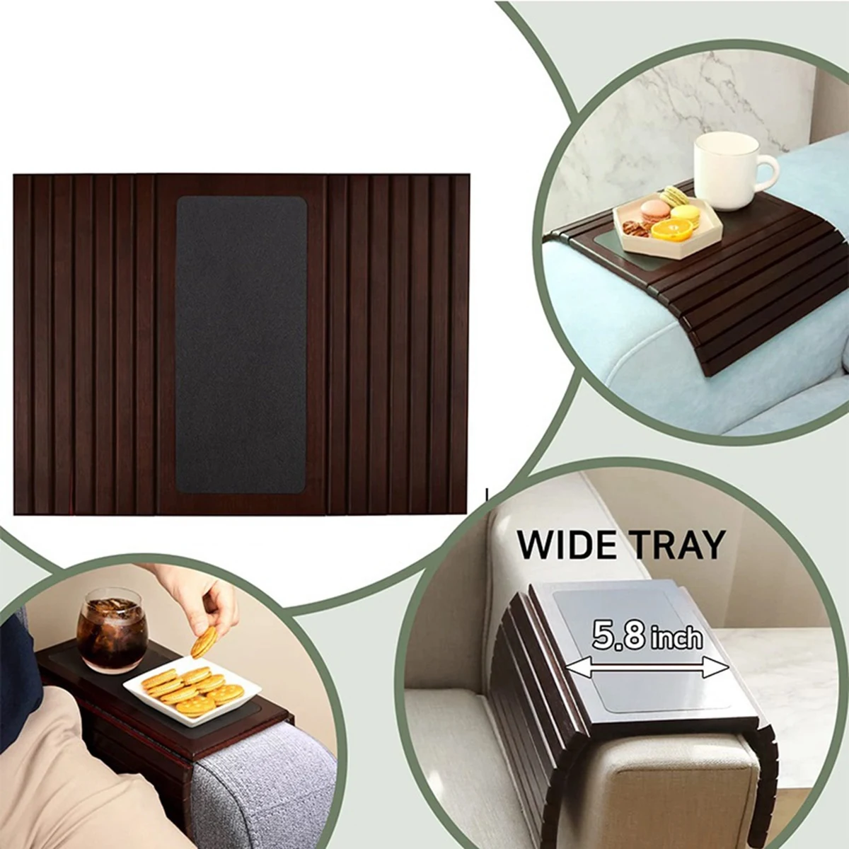 Wood Sofa Arm Tray Coasters 1
