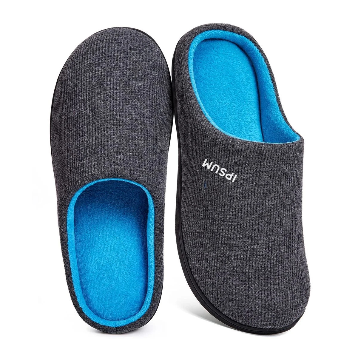 Men's Two-Tone Memory Foam Slippers 1