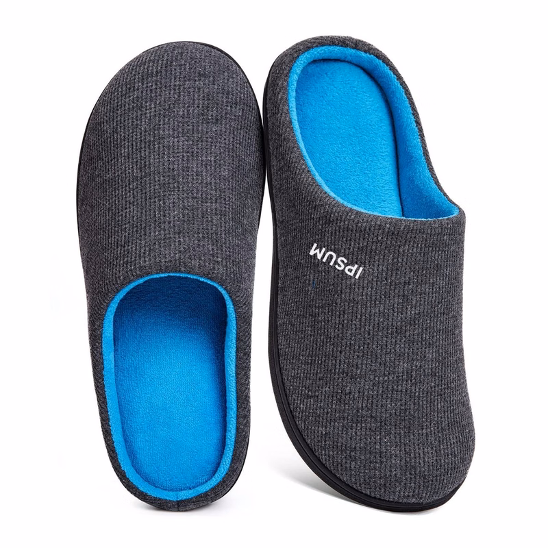 Men's Two-Tone Memory Foam Slippers