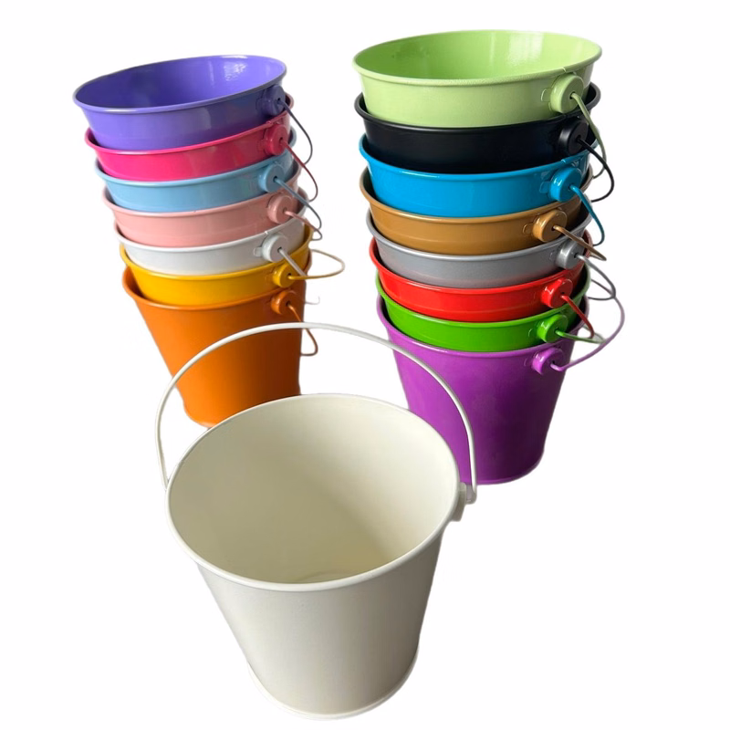 Multifunctional Mini Metal Tin Pail W/ Handle