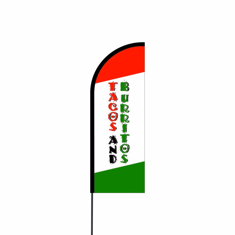 Tacos & Burritos Flag Kit 11' Feet Feather Flag Sign Outdoor Banner