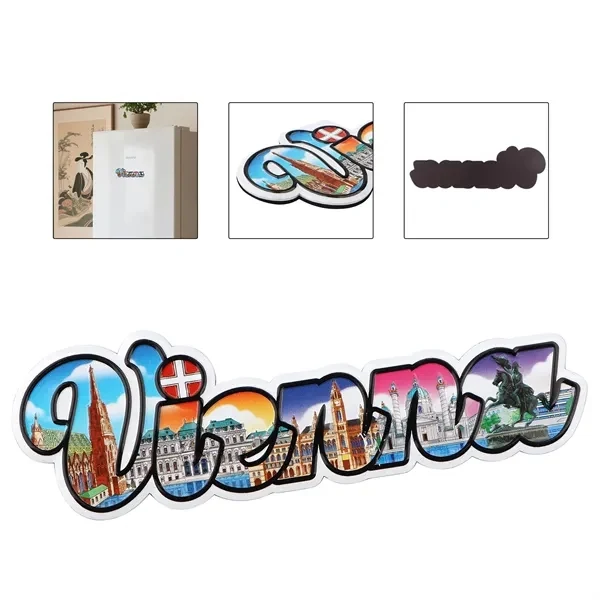 Custom 4.8" Aluminum Magnet with 3D Embossing Design — Home Decor Souvenir 1