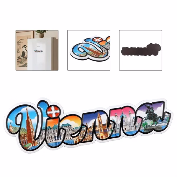 Custom 4.8" Aluminum Magnet with 3D Embossing Design — Home Decor Souvenir