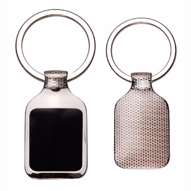 Square Metal Key Chain with Dark Reflective Center