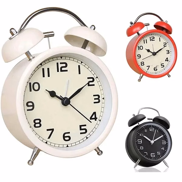 Twin Bell Metal Frame Desk Alarm Clock