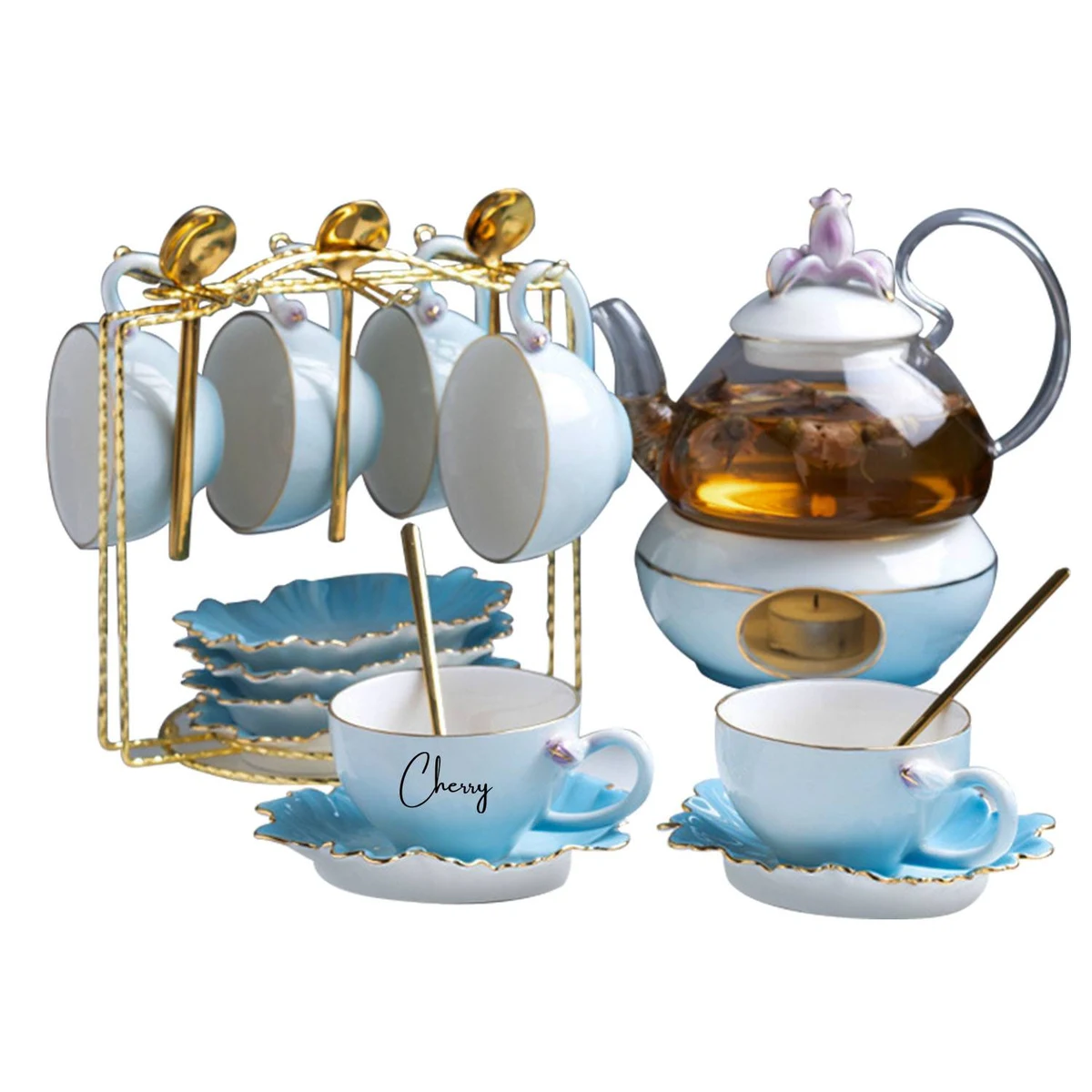 Flower Tea Cup Pot Set 1