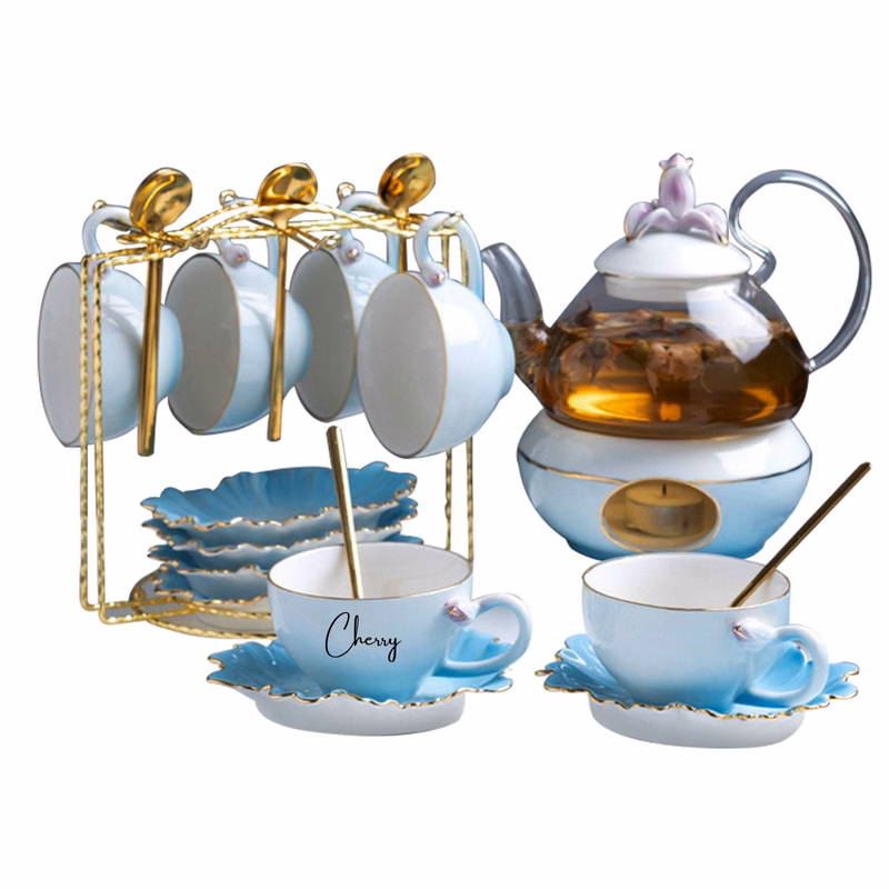 Flower Tea Cup Pot Set