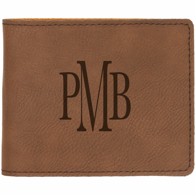 Dark Brown Leatherette Bi-Fold Wallet