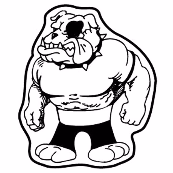 Bulldog Mascot Key Tag (Spot Color)