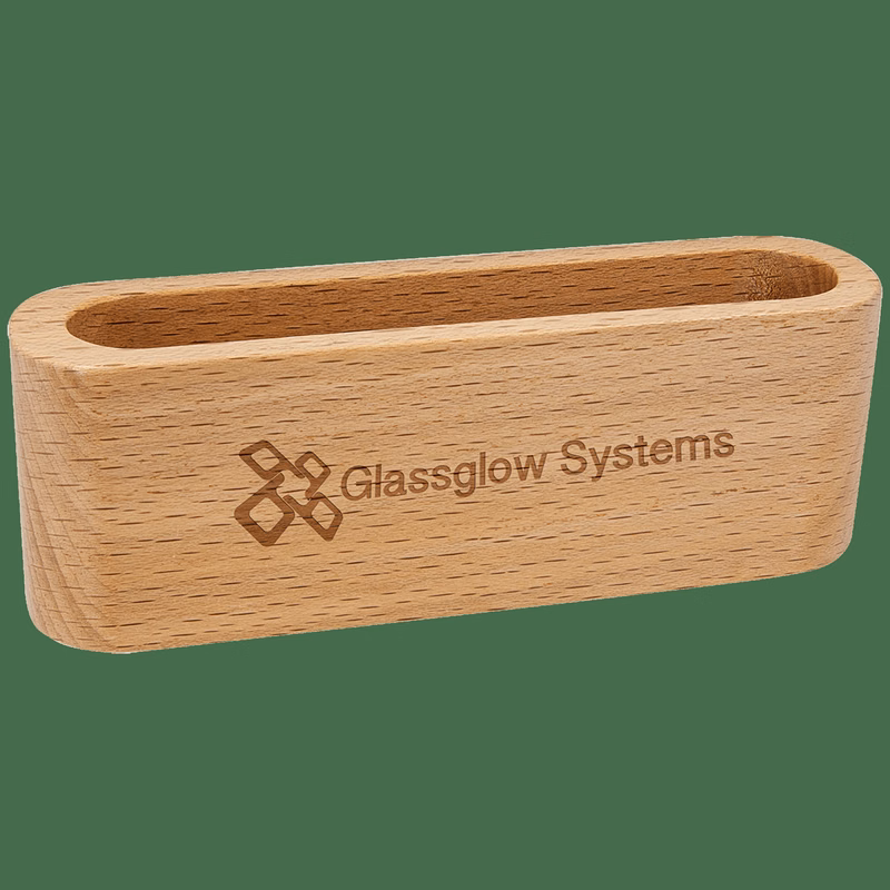 4 1/2" Beech Wood Business Card Holder