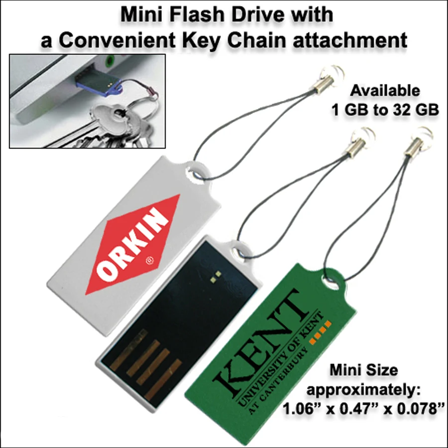 Mini Flash Drive with Key String / USB - 64 GB 1