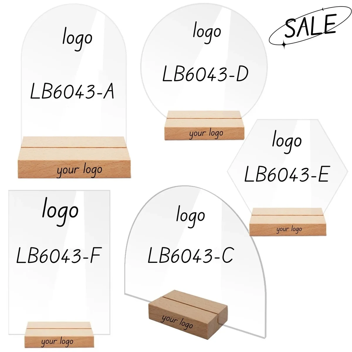 Acrylic Wooden Sign Holders Photo Card Display for Wedding 1