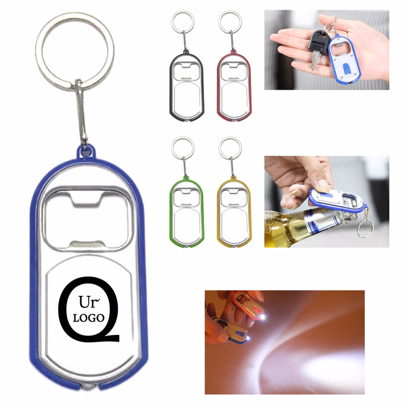 Led Light Keychain W/ Bottle Opener