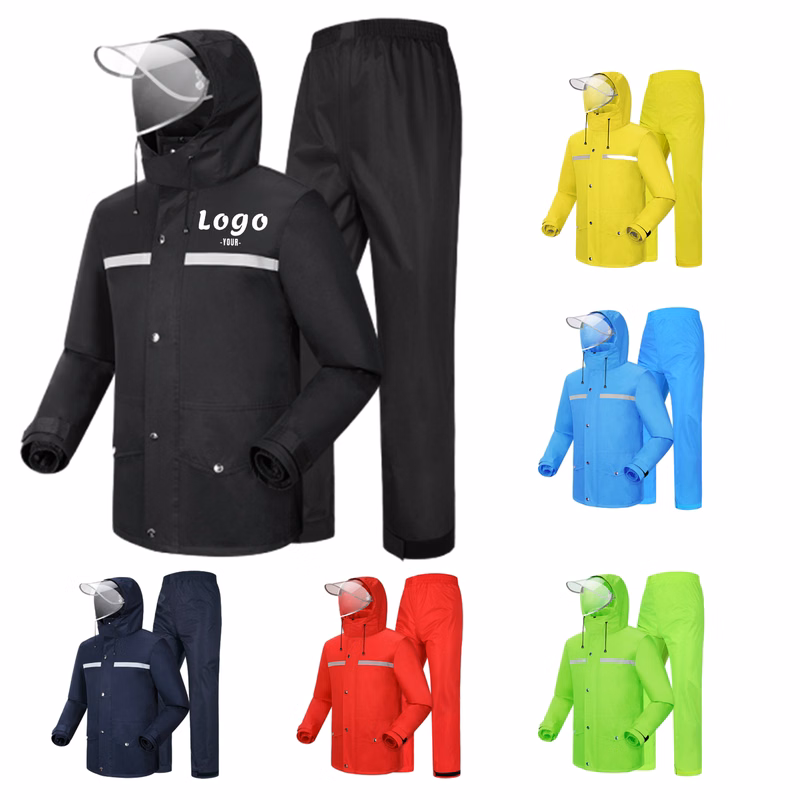Outdoor Waterproof Rain Jacket & Trousers Two Piece Raincoat Outfits