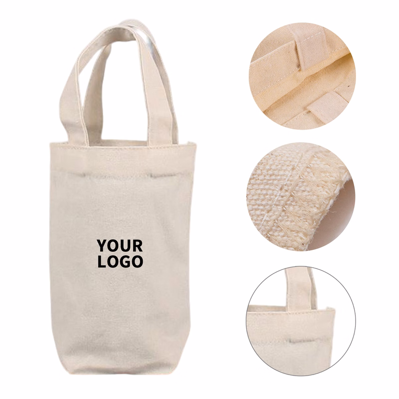 Small Polyester Cotton Tote 6.7" By 3.1" By 6.7"