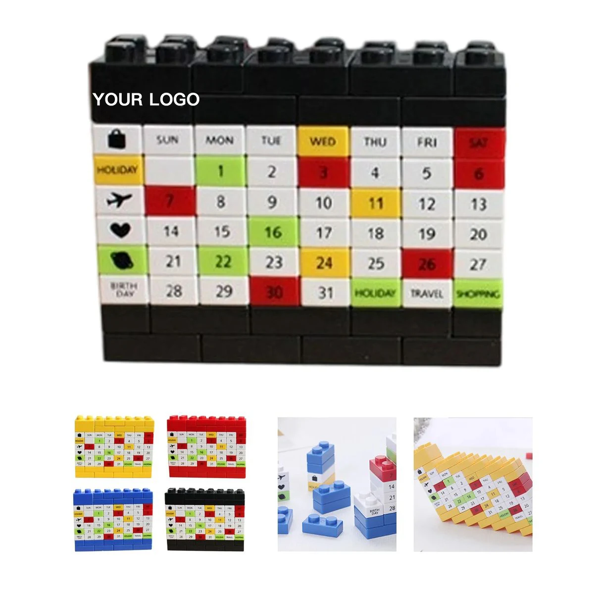 Compact Block Calendar with Rearranging Dates 1