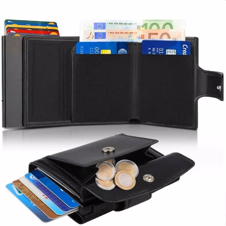 Minimalist Leather Slim Wallet RFID Blocking
