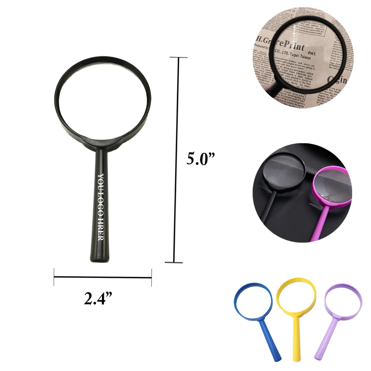 MOQ100 3X 60Mm Portable Plastic Magnifying Glass 1