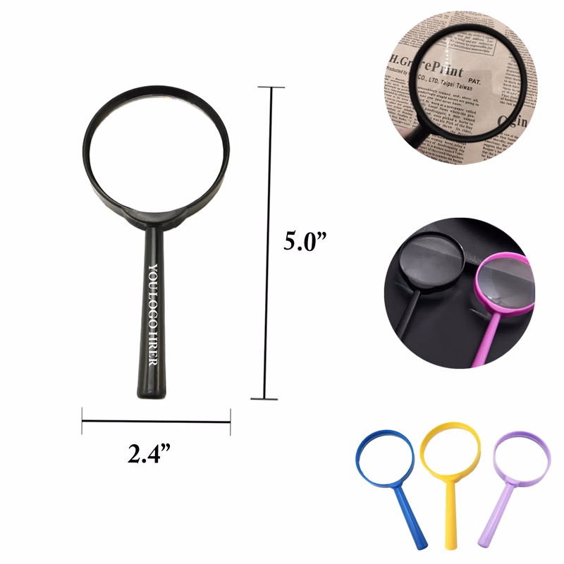 MOQ100 3X 60Mm Portable Plastic Magnifying Glass