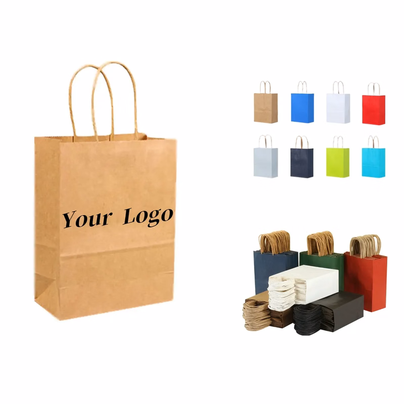 8.26"x4.33"x10.62" - - Brown Kraft Paper Bags