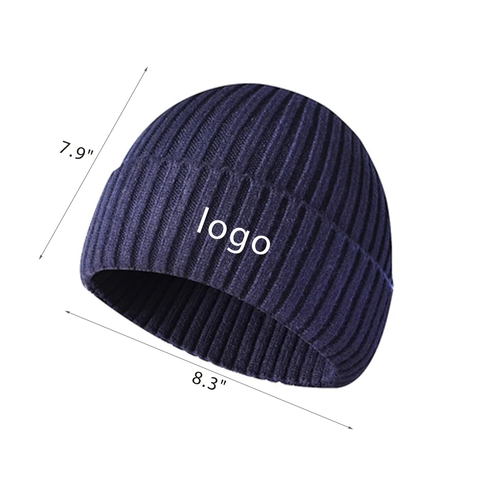 Thickened custom-made solid-color woolen hats for autumn and winter 1