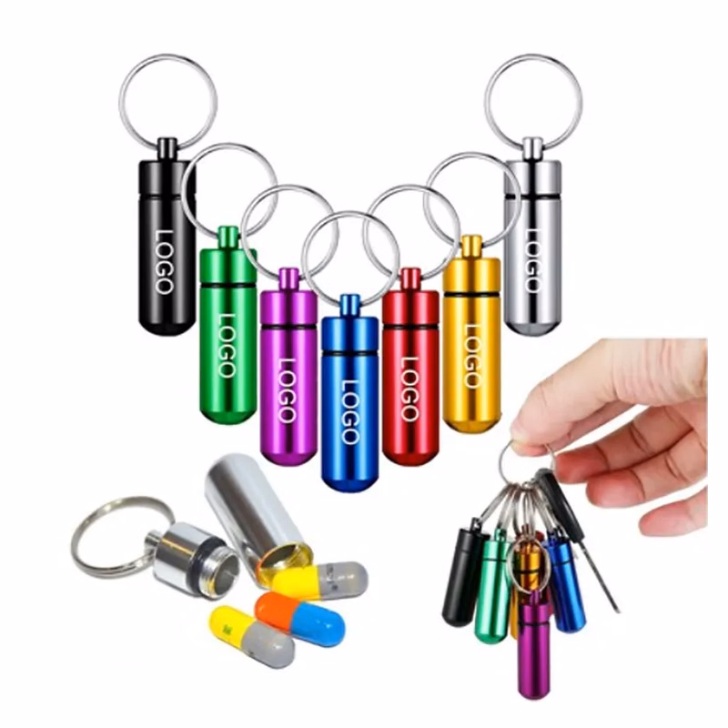 Mini Aluminum Storage Sealed Box Keychain
