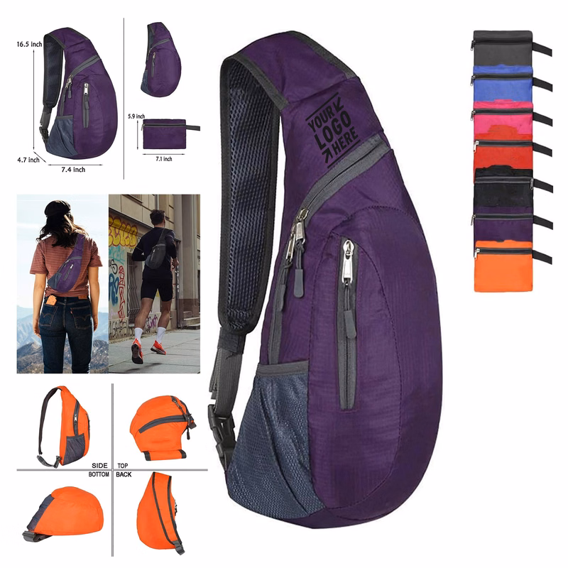 Men Women Foldable Sling Bag Shoulder Chest Backpack Crossbody Daypack