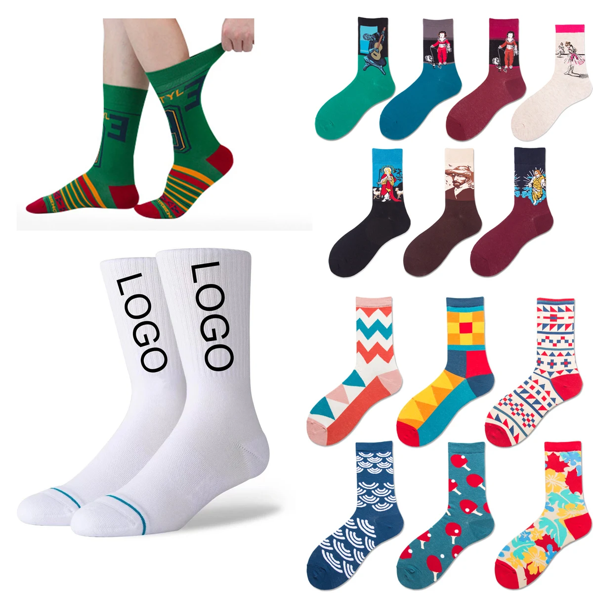 One Size Fits Most Athletic Cotton Crew Sock 1