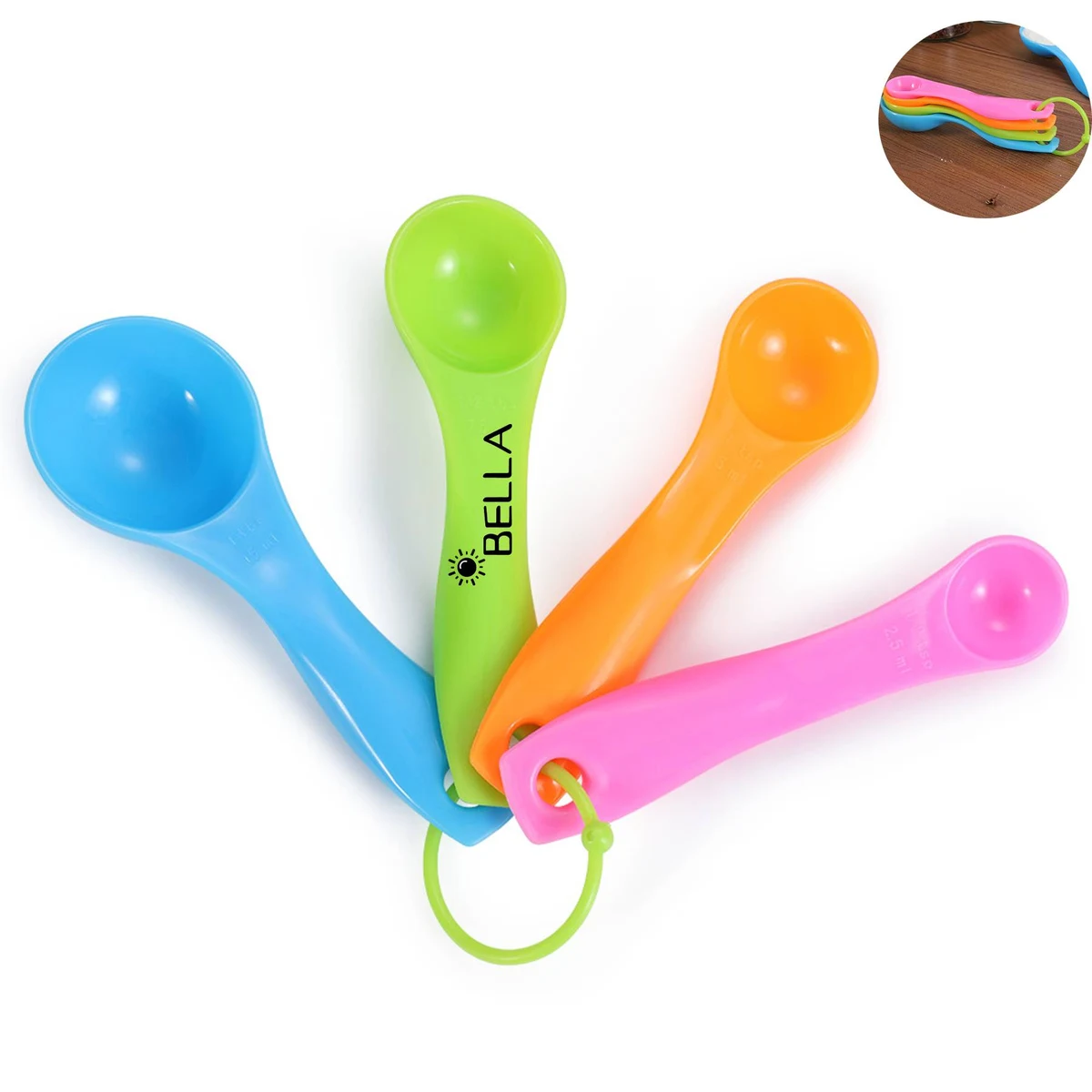 Colorful Measuring Plastic Spoons 4-Piece Set 1