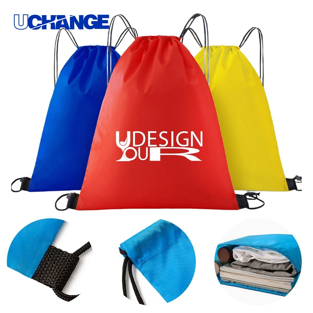 Lightweight 210D Polyester Drawstring Backpack Organizer 1