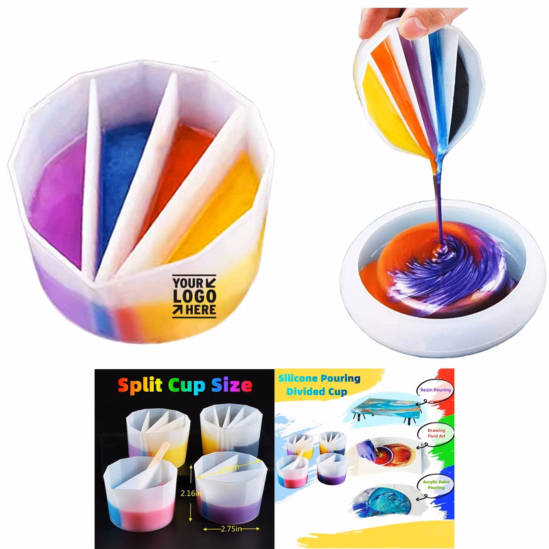 4 Pack Silicone Paint Resin Pouring Split Cup