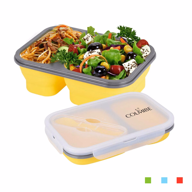 2-Compartment Silicone Bento Lunch Box