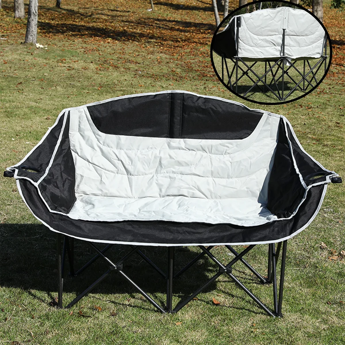 Portable Camping Moon Chair For 2 People 1