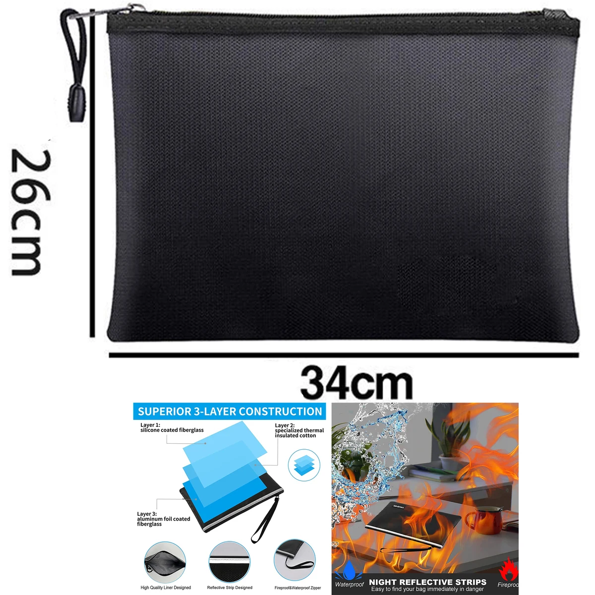 Fireproof Waterproof Money Document Bag 1