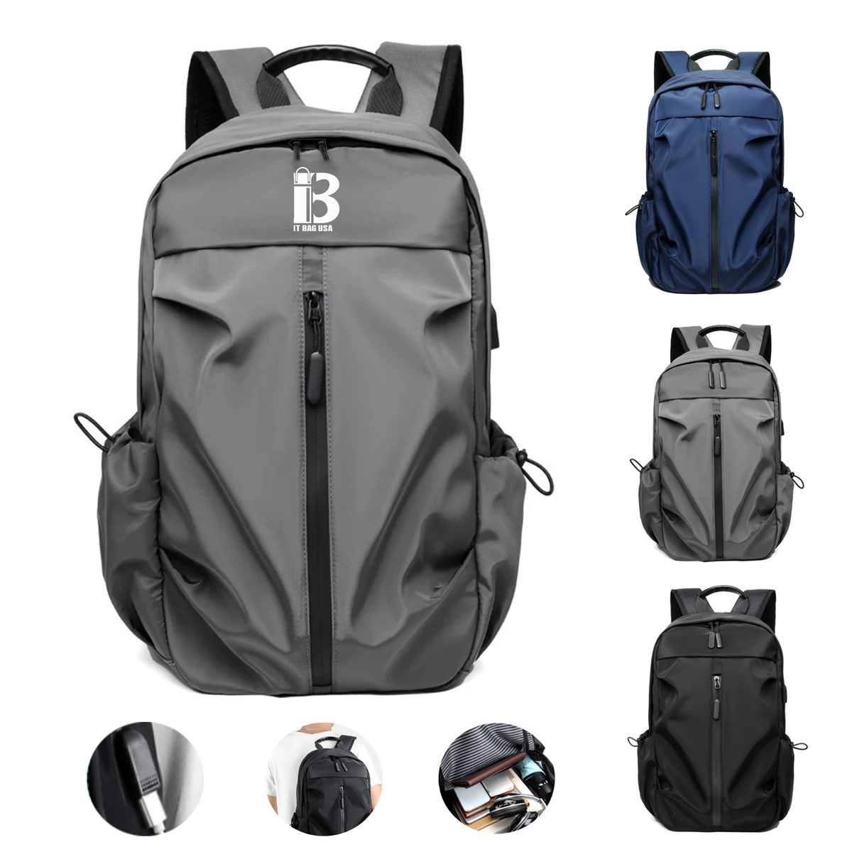 Business Leisure Laptop Backpack with USB charging Port 1