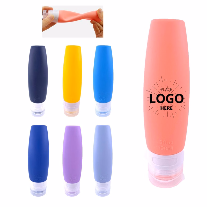 Custom Single-Color Logo 3oz Travel Silicone Grooming Bottle