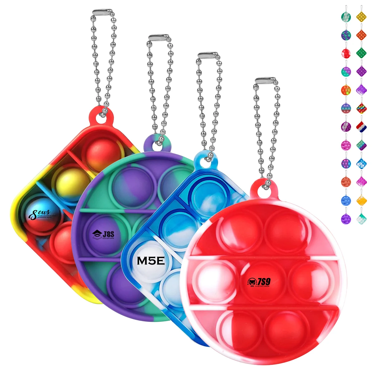 Round Mini Push Bubble Stress Relief Toy Keychain 1